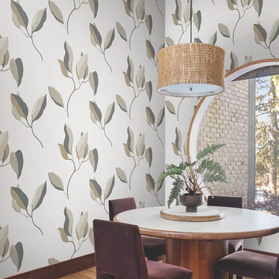 Purchase Zm2876 | Artisan Studio, Brushwork Branches Neutral & Gold - York Wallpaper