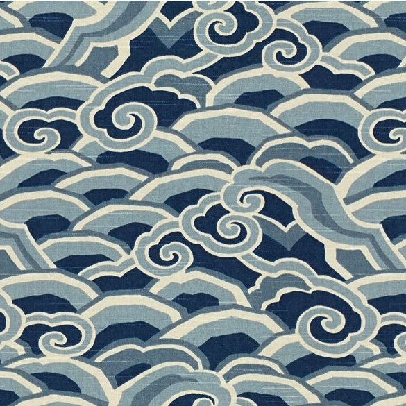 Sample DECOWAVES.516.0 Decowaves Ultramarine Blue Multipurpose Asian Fabric by Kravet Basics