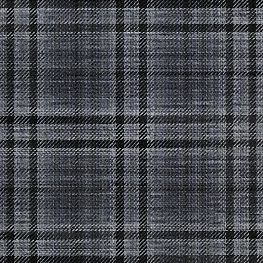 Purchase Phillip Jeffries Wallpaper - 43207, Caldwell Plaid - Midnight Fog On Canvas Linen