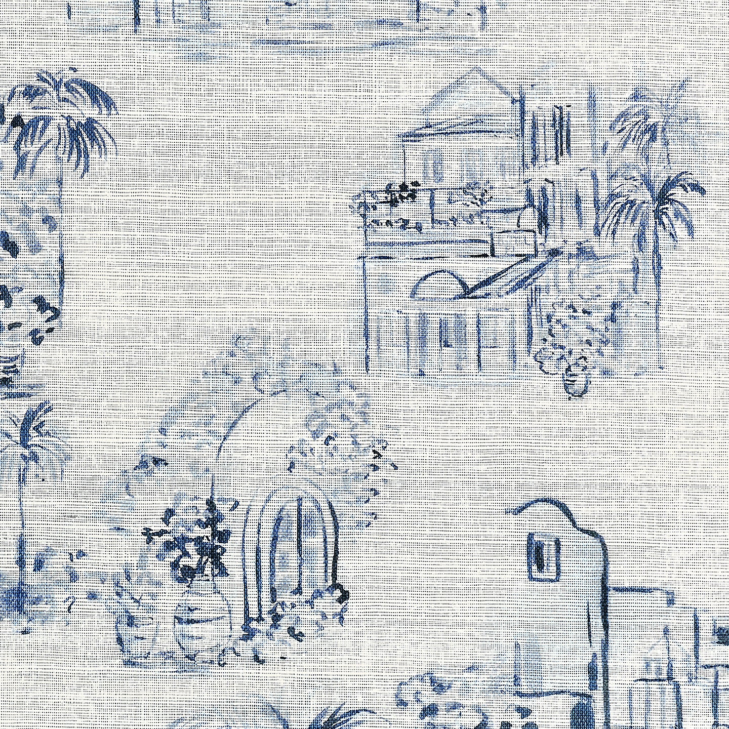 Purchase Phillip Jeffries Wallpaper - 28905, Toulouse Toile - Blue City 