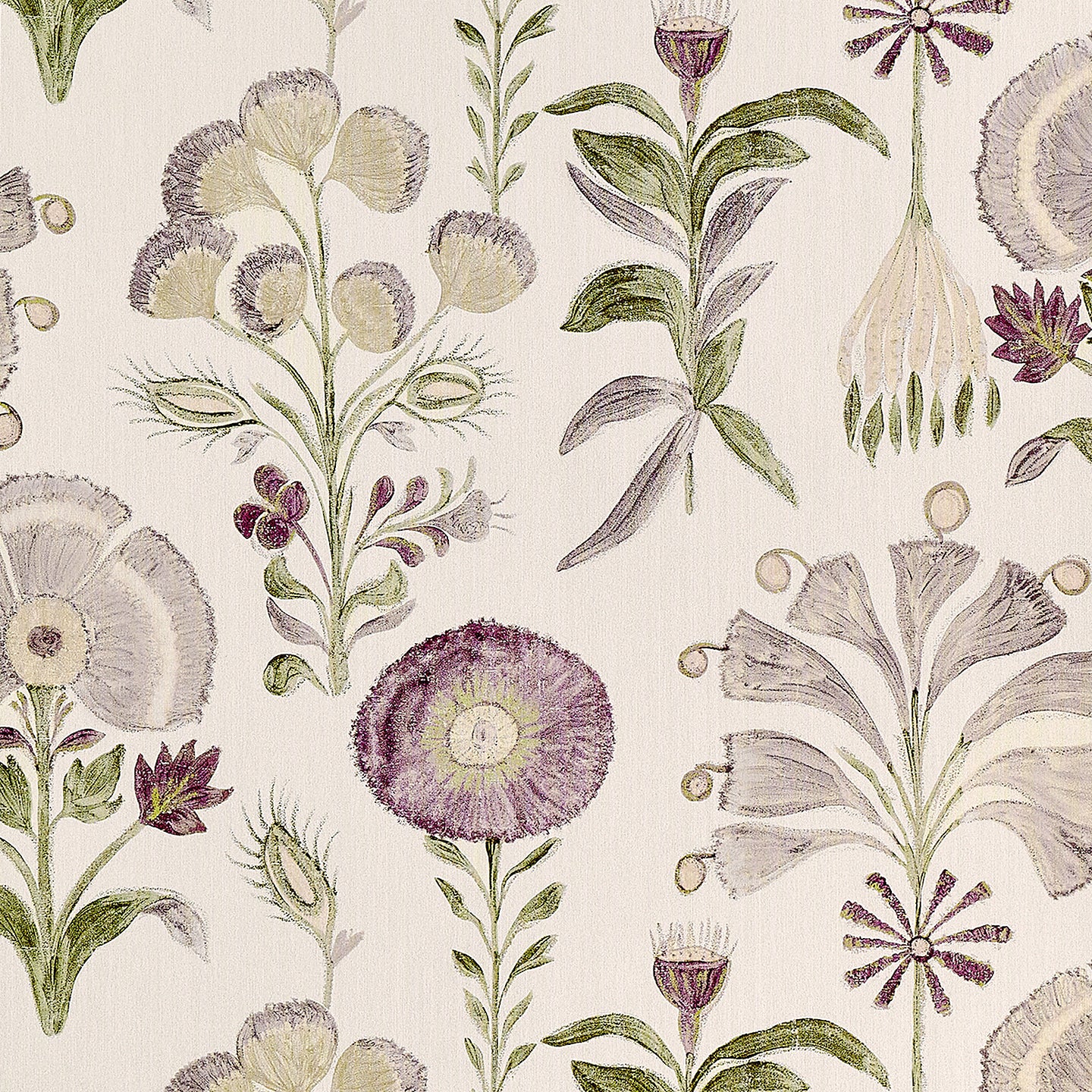 Purchase Phillip Jeffries Wallpaper - 40402, Posy - Mauve Meadow On Sateen Club