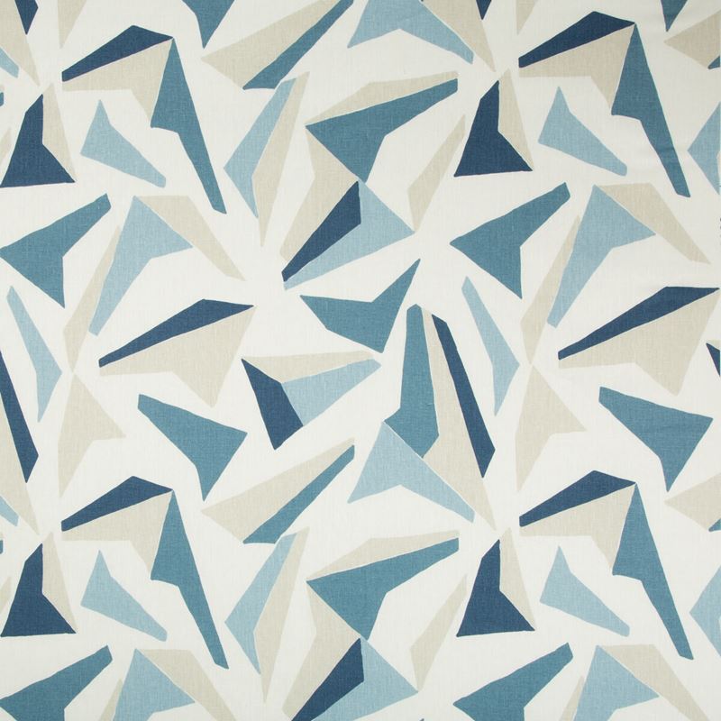 Sample FLOCK.516.0 Flock River Dark Blue Multipurpose Geometric Fabric by Kravet Basics