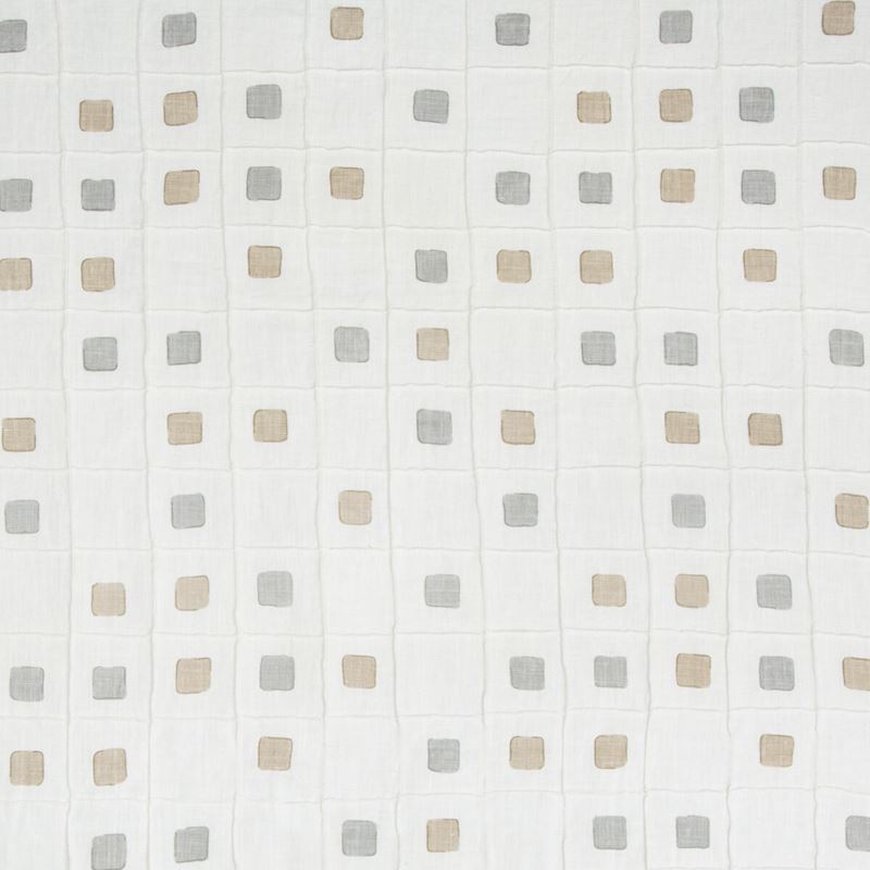 Sample GRIDWORK.106.0 Gridwork Dune White Multipurpose Geometric Fabric by Kravet Basics