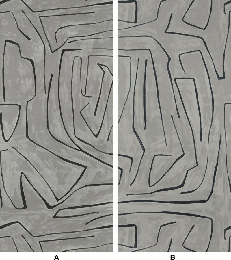 Sample GWP-3501.118.0 Graffito Grey Geometric Lee Jofa Modern Wallpaper