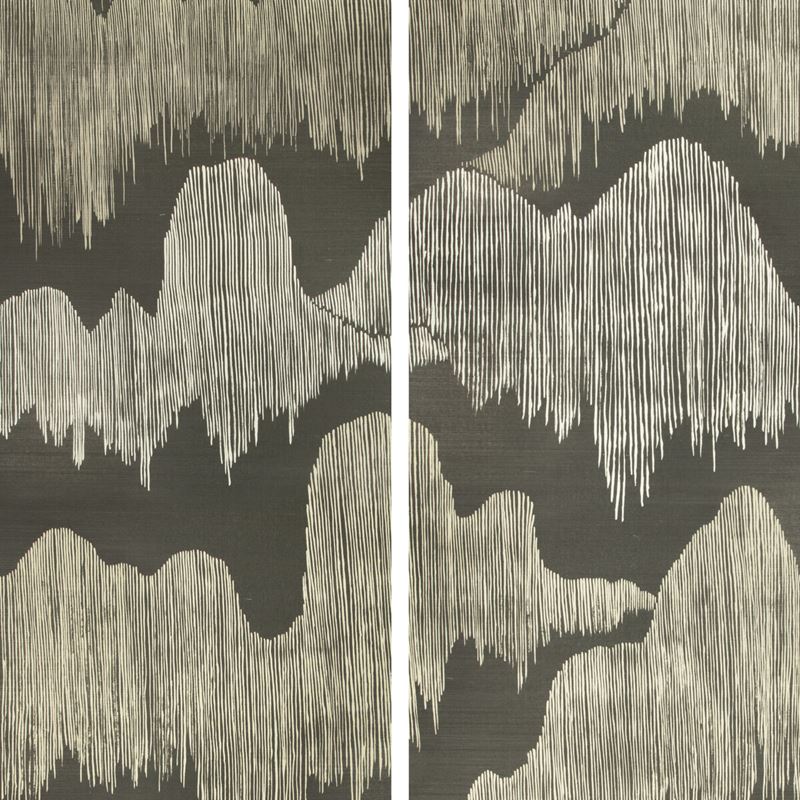 Sample GWP-3715.811.0 Cascadia Paper Black Geometric Lee Jofa Modern Wallpaper