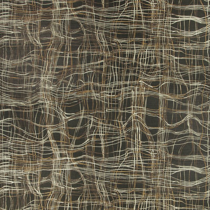 Sample GWP-3716.816.0 Entangle Paper Black Geometric Lee Jofa Modern Wallpaper