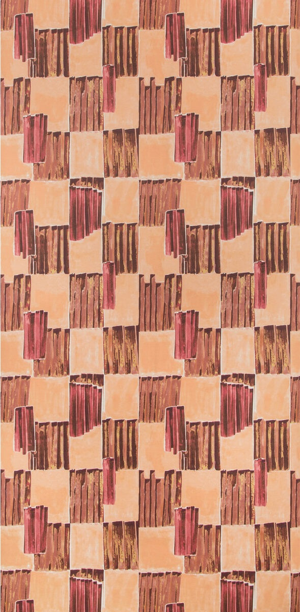 Sample GWP-3722.119.0 Lyre Paper Red Geometric Lee Jofa Modern Wallpaper