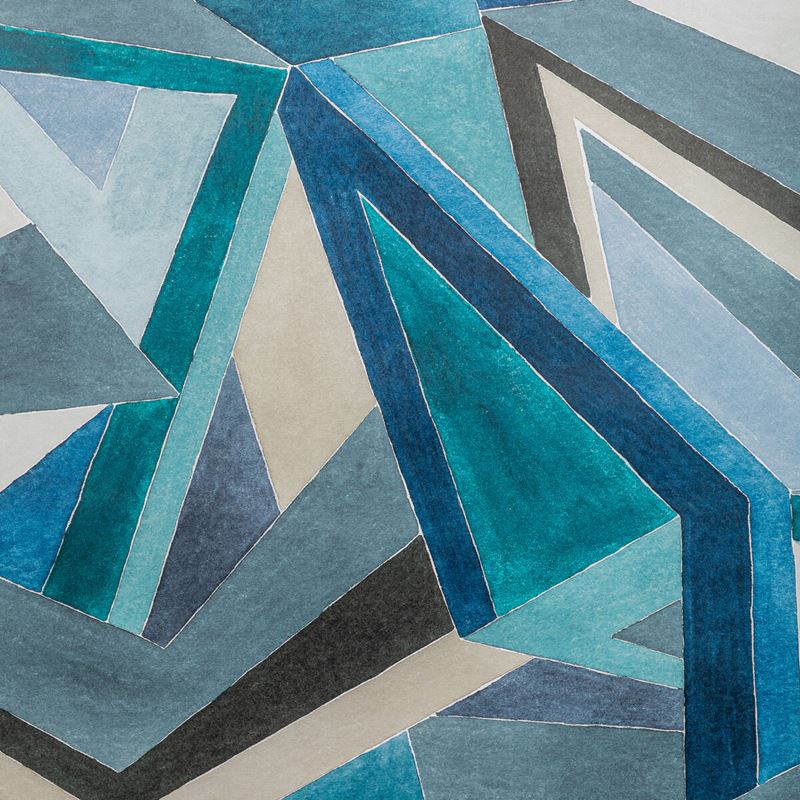 Sample GWP-3727.355.0 Roulade Paper, Navy/Teal by Lee Jofa Modern Wallpaper