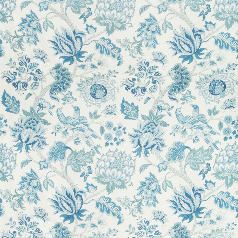 Sample LAMBROOK.5.0 Lambrook Hyacinth Blue Multipurpose Botanical Foliage Fabric by Kravet Basics