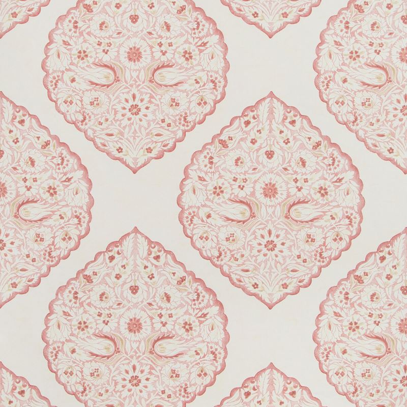 Sample P2018104.7.0 Lido Paper Pink Damask Lee Jofa Wallpaper