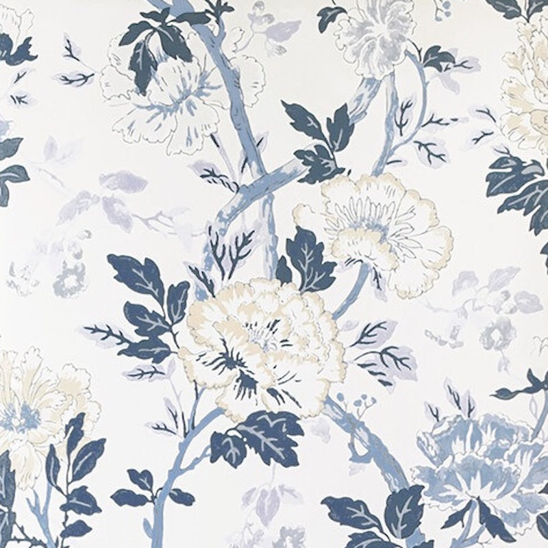 Sample P2019104.505.0 Inisfree Wp Blue Botanical Lee Jofa Wallpaper