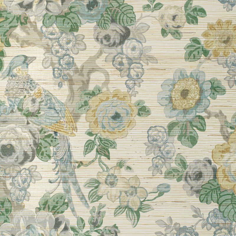 Sample P2020100.1311.0 Avondale Paper, Slate Aqua by Lee Jofa Wallpaper