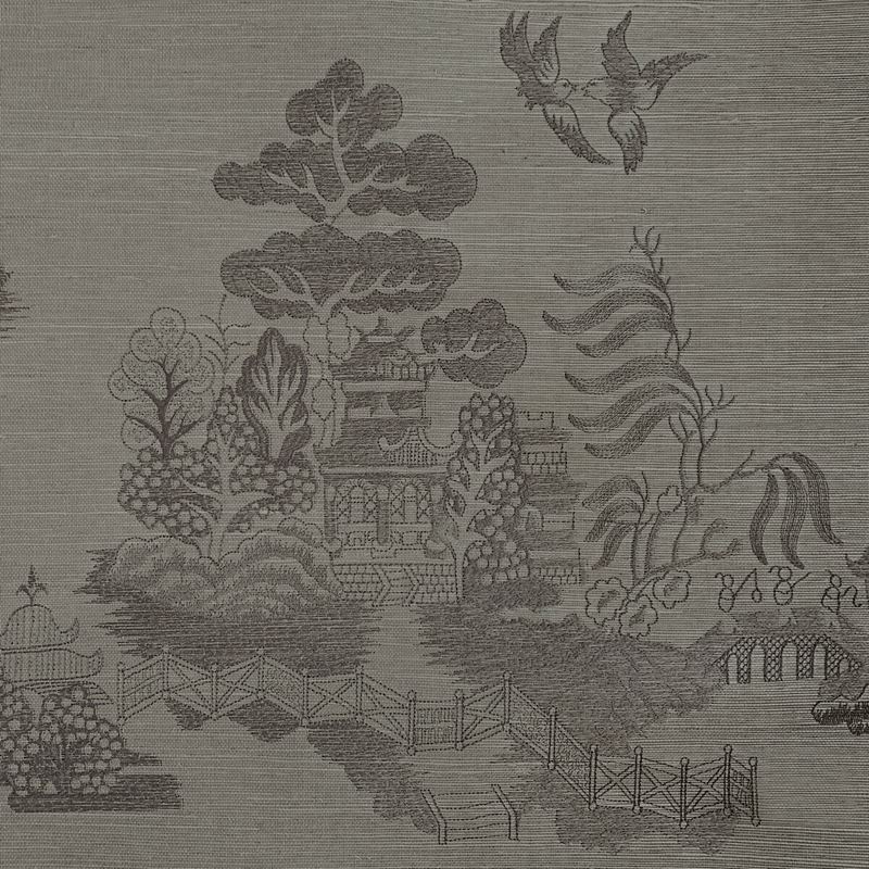 Sample P8020108.821.0 La Pagode Grey Chinoiserie Brunschwig and Fils Wallpaper