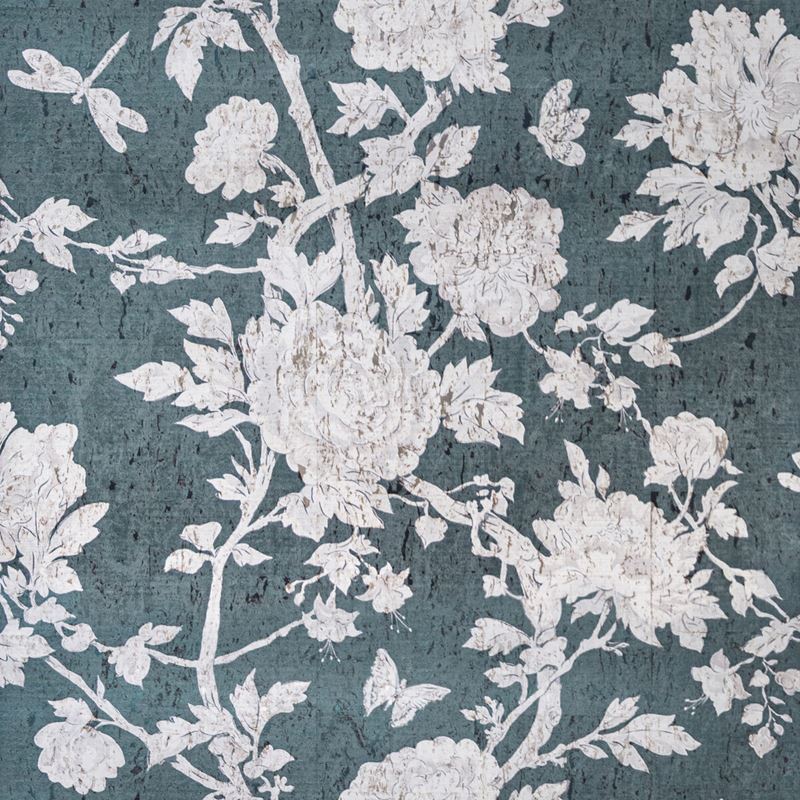 Sample P8020109.35.0 Les Pivoines Blue Floral Brunschwig and Fils Wallpaper