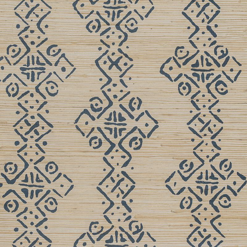 Sample PBFC-3529.50.0 Mali Grasscloth, Indigo by Lee Jofa Wallpaper