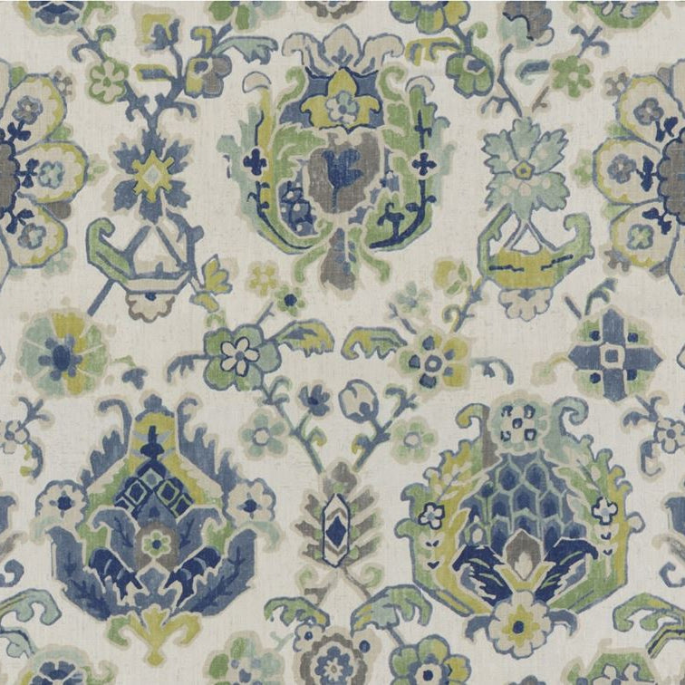 Sample SAROUKRUG.523.0 Saroukrug Ultramarine Blue Multipurpose Botanical Foliage Fabric by Kravet Basics
