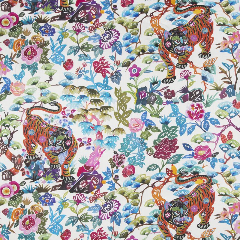Sample SUMBAR.512.0 Sumbar Ming Blue Multipurpose Animal Insects Fabric by Kravet Couture