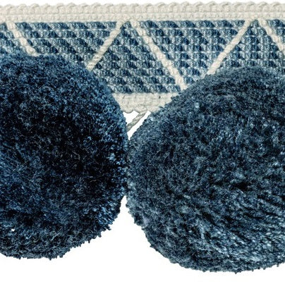 Sample T30804.5.0 Phuket Poms, Indigo by Kravet Couture Fabric
