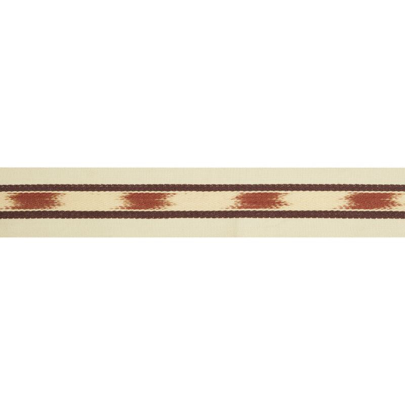 Sample T8017101-9 Le Ikat Tape Red Brunschwig and Fils Fabric