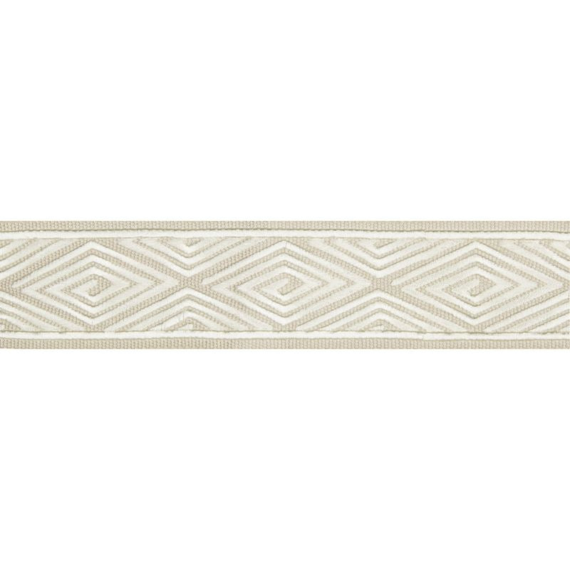Sample T8017102-101 Labyrinthe Tape Ivory Brunschwig and Fils Fabric