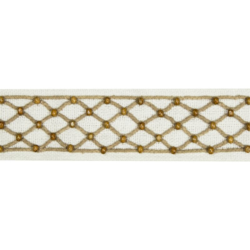 Sample T8017106-16 Le Boise Tape Sand Brunschwig and Fils Fabric