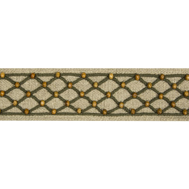 Sample T8017106-30 Le Boise Tape Green Brunschwig and Fils Fabric