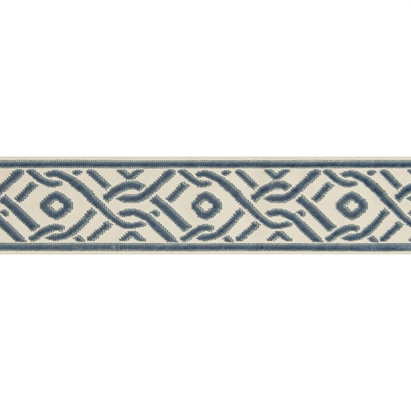 Sample T8019102-5 Pailou Tape Blue Brunschwig and Fils Fabric