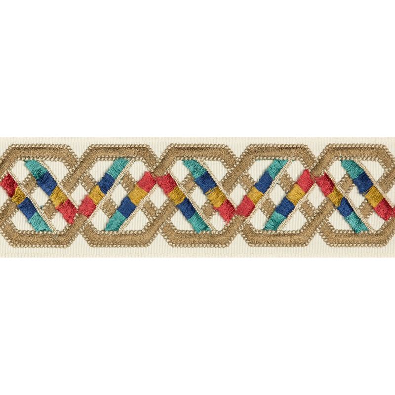 Sample T8019104-254 Loriyan Tape Multi Brunschwig and Fils Fabric