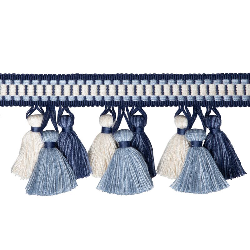 Sample T8020100.501.0 Andre Tassel Fringe Blue Brunschwig and Fils Fabric