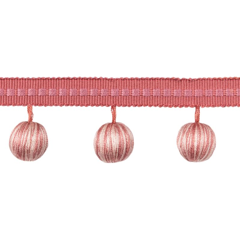 Sample T8020103.17.0 Claude Ball Fringe Pink Brunschwig and Fils Fabric