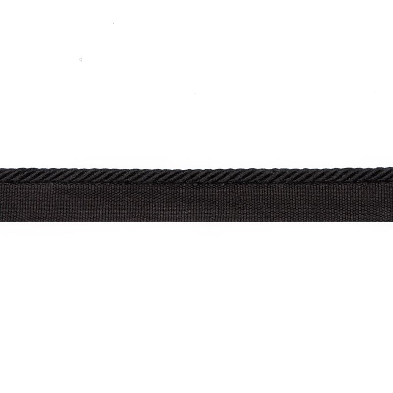 Sample T8020105.8.0 Picardy Cord Black Brunschwig and Fils Fabric