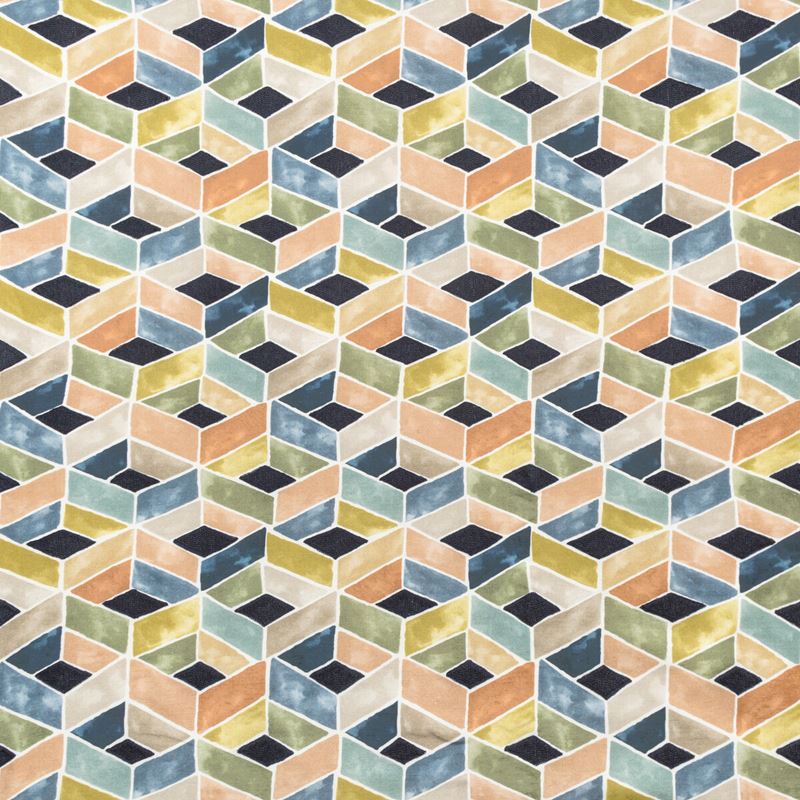Sample TESSERAE.50.0 Tesserae Blue Geometric Kravet Couture Fabric