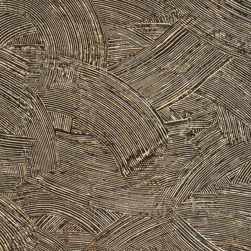 Sample W3831.8.0 Modern Swirl Wp, Noir by Kravet Couture Wallpaper