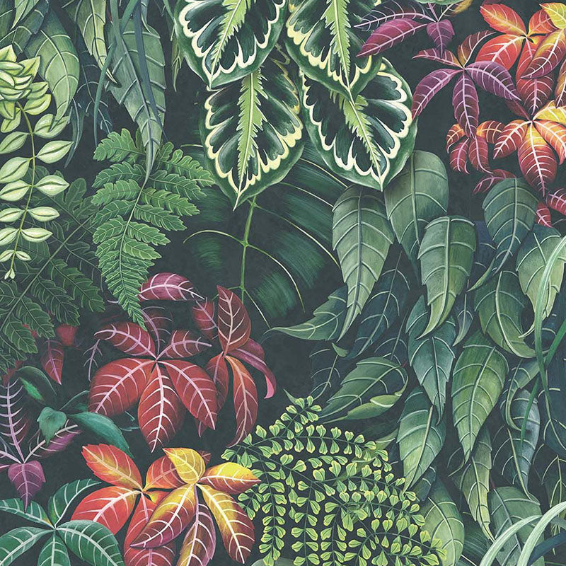 Purchase Sample - W7330-01 Folium Green Wall Emerald Green/Red Osborne & Little Wallpaper