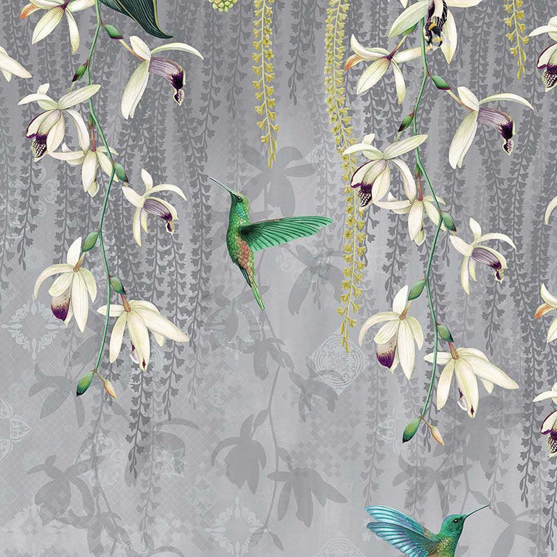 Purchase Sample - W7334-02 Folium Trailing Orchid Grey/Lemon Osborne & Little Wallpaper