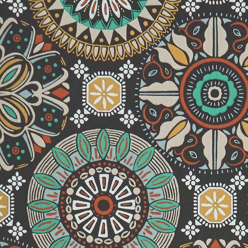 Purchase Product# W7337-01 pattern name & colorFolium Rosetta Charcoal/Mint Osborne & Little Wallpaper