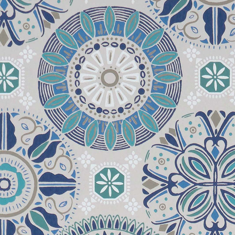 Purchase SKU W7337-03 pattern name & colorFolium Rosetta Grey/Blue Osborne & Little Wallpaper