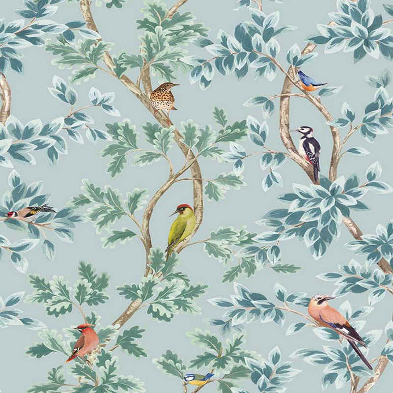 Purchase Sample - W7450-03 Mansfield Park Netherfield Aqua/Sky Blue Osborne & Little Wallpaper