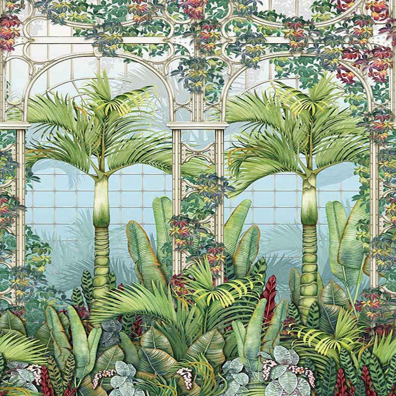 Purchase Sample - W7452-01 Mansfield Park Palm House Leaf Green Osborne & Little Wallpaper