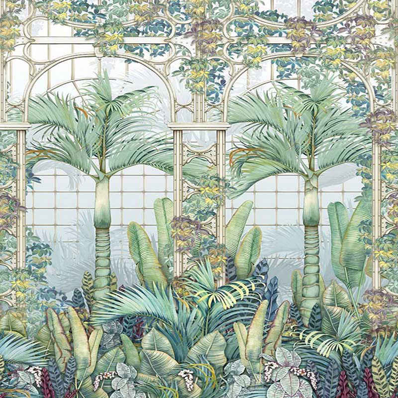 Purchase SKU# W7452-02 pattern name & colorMansfield Park Palm House Sky Osborne & Little Wallpaper