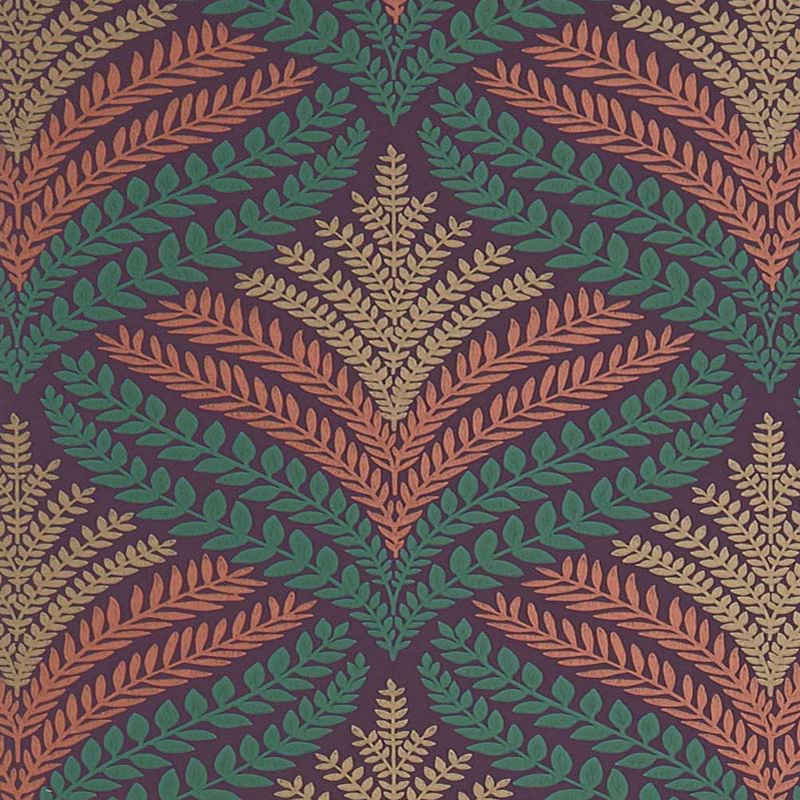 Purchase Sample - W7460-04 Mansfield Park Sotherton Aubergine/Teal Osborne & Little Wallpaper