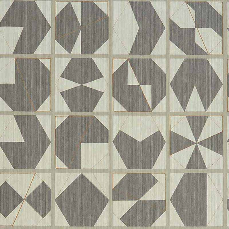 Purchase Sample - W7557-02 Kutani Vinyl Silver/Stone Osborne & Little Wallpaper
