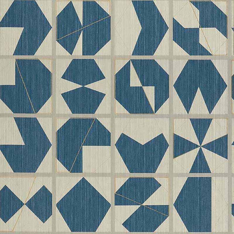 Purchase Sample - W7557-03 Kutani Vinyl Indigo/Ivory Osborne & Little Wallpaper