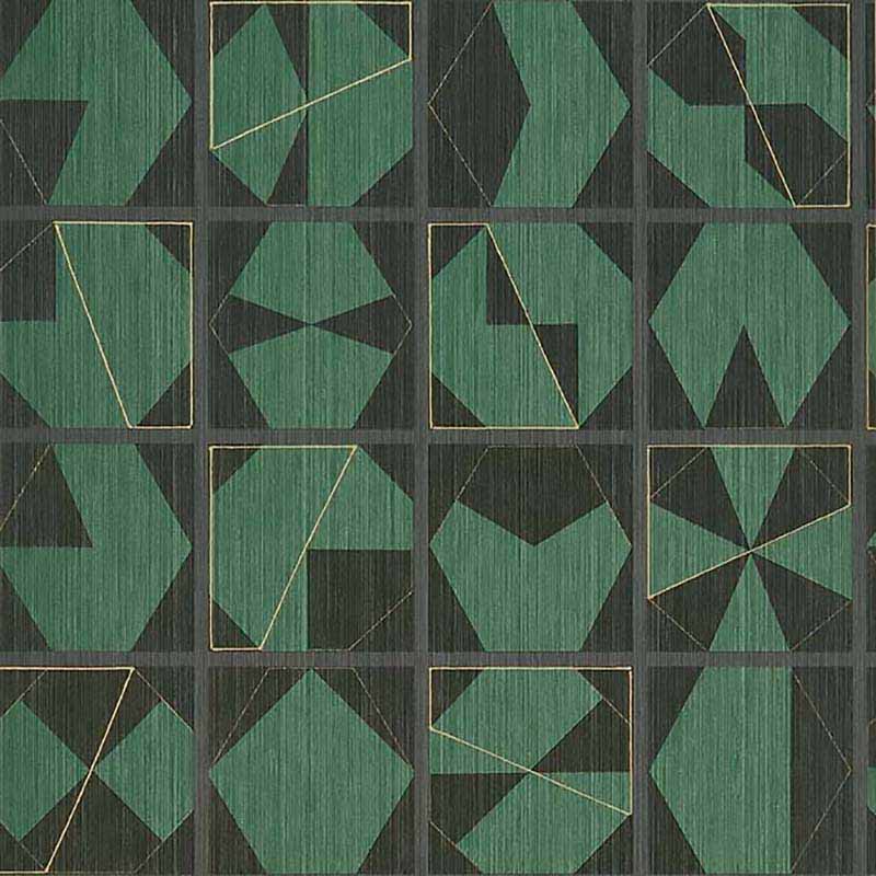 Purchase Sample - W7557-05 Kutani Vinyl Emerald/Charcoal Osborne & Little Wallpaper
