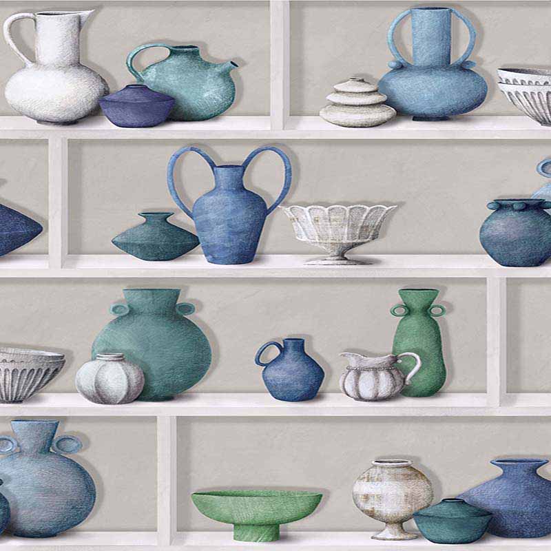 Purchase Sample - W7560-01 Raku Indigo/Ivory/Jade Osborne & Little Wallpaper