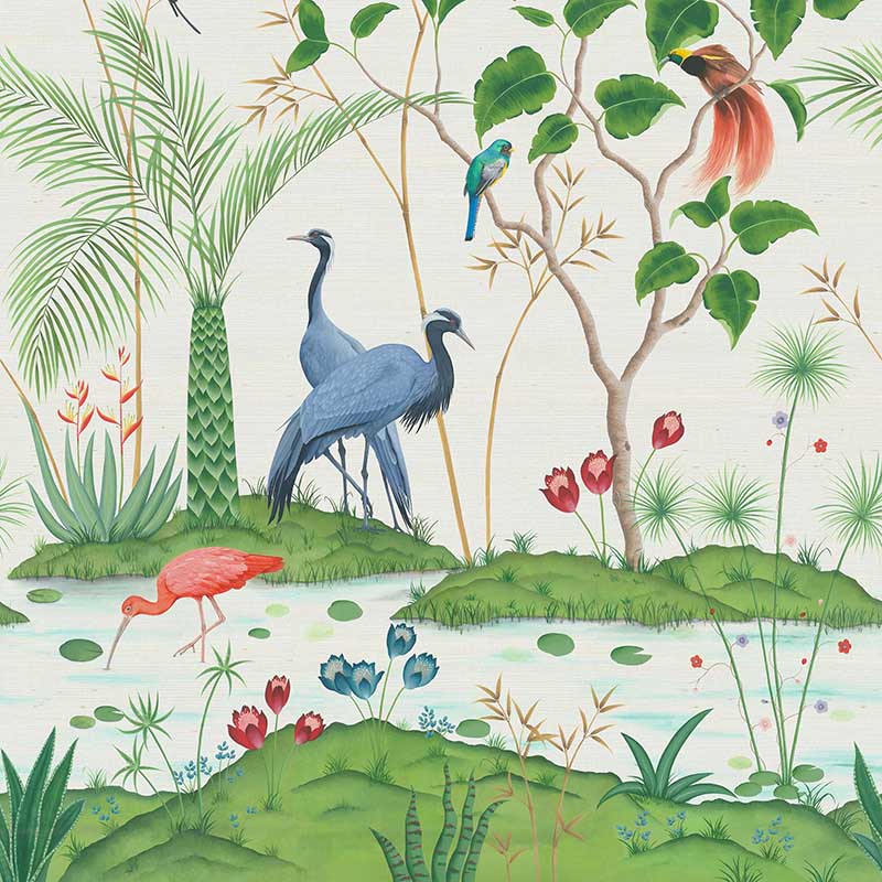 Purchase Sample - W7610-02 Mirage Ivory Grasscloth Osborne & Little Wallpaper