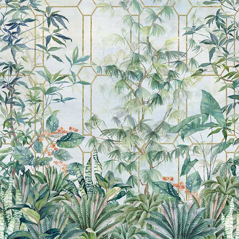 Purchase Sample - W7611-02 Katsura Leaf Green Osborne & Little Wallpaper