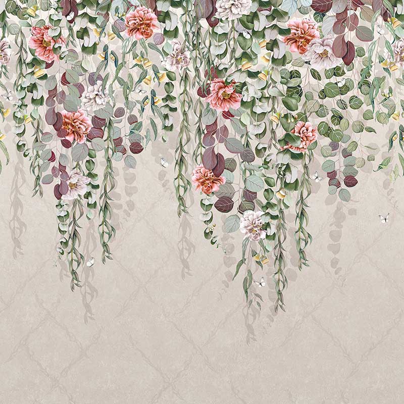 Purchase Sample - W7613-03 Eucalpytus Linen/Coral Osborne & Little Wallpaper