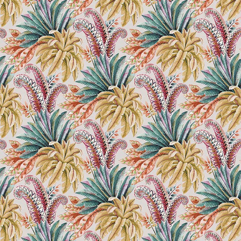 Purchase Sample - W7614-03 Paloma Gold/Emerald/Fuchsia Osborne & Little Wallpaper