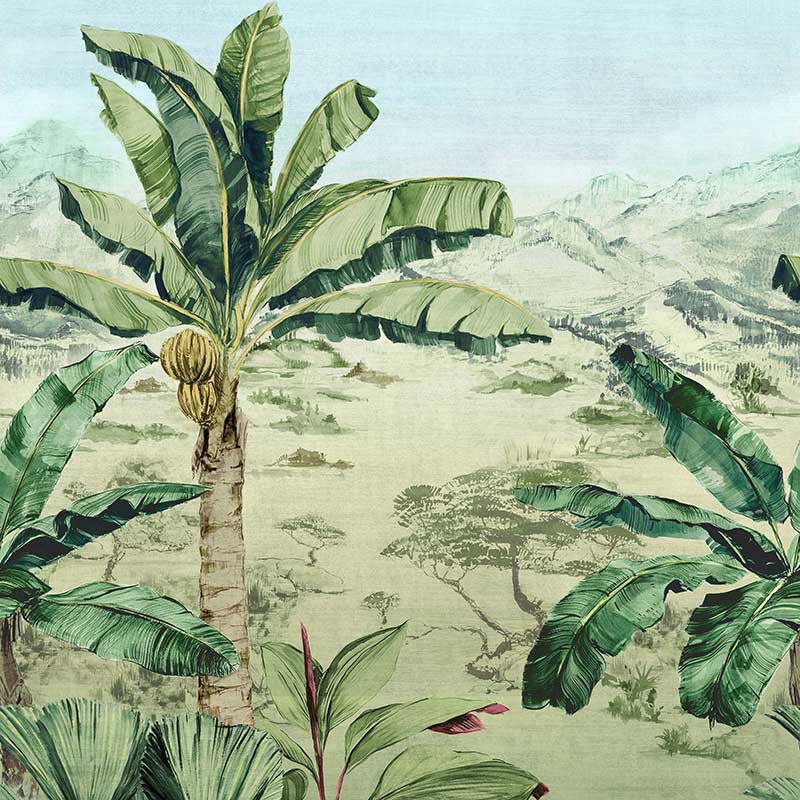 Purchase Sample - W7615-01 Martinique Leaf Green Osborne & Little Wallpaper